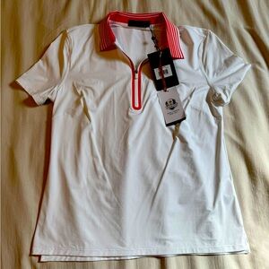 Official Ryder Cup women’s golf polo. Size small. White with red detailing